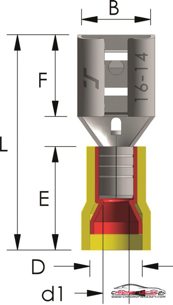 Achat de TIREX D08035/5 Manchon de fiche plate rétractable PVC Easy Entry 4 ~ 6 mm² Onglet=6,3x0,8 mm 5p. pas chères