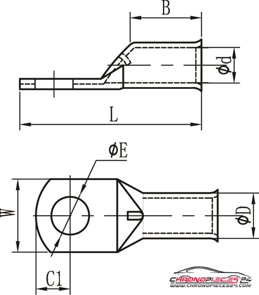 Achat de TIREX D08451/1 Cosse tubulaire non isolée M8 / 50 mm² 1p. pas chères