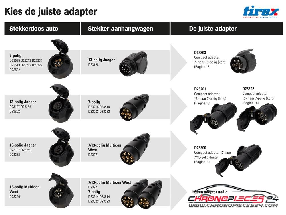 Achat de TIREX D23203/1G Fiche adaptateur 7 pôles > 13 pôles Jaeger 1p. poche pas chères