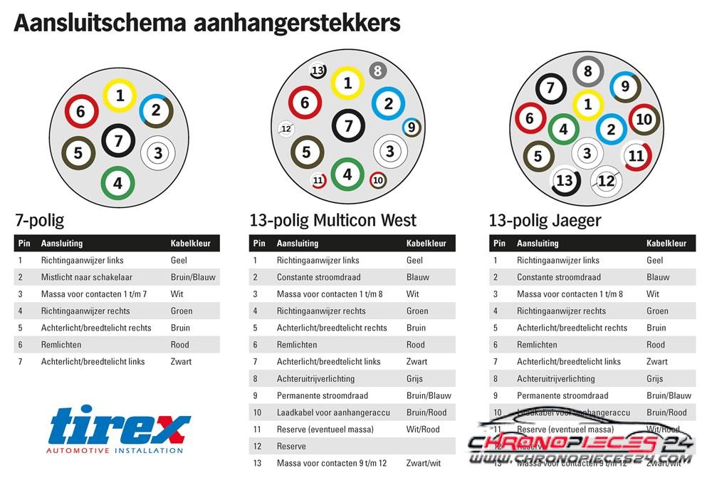 Achat de TIREX D23203/1G Fiche adaptateur 7 pôles > 13 pôles Jaeger 1p. poche pas chères