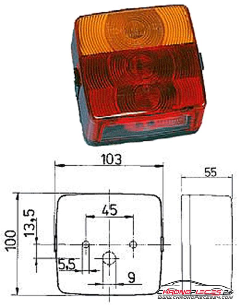 Achat de JOKON 19.0007.000 Unité de verre de rechange de feu arrière pas chères