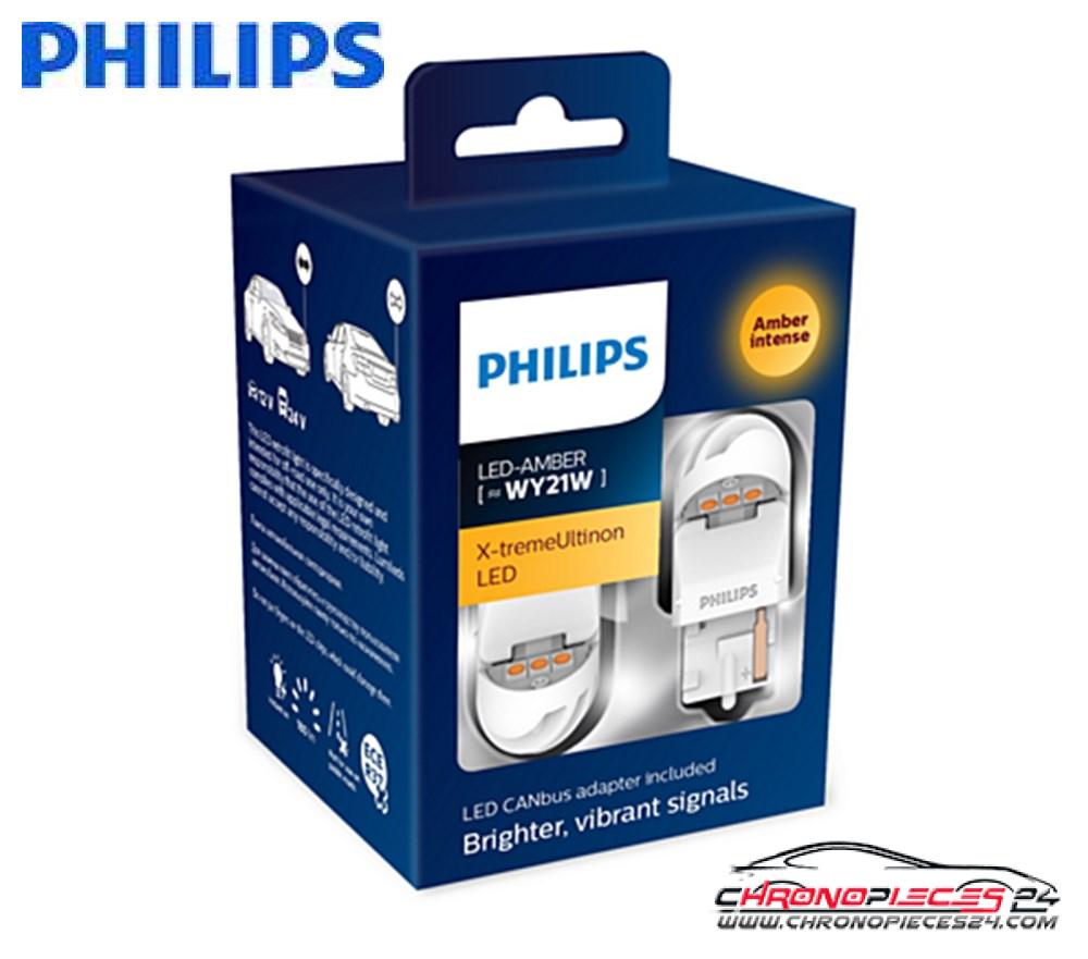 Achat de PHILIPS 11065XUAXM Lampe wedge LED 12 V WY21W ambre pas chères