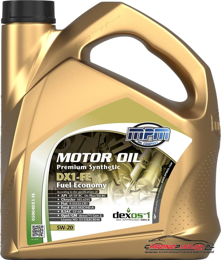 Achat de MPM 05004DX1-FE Huile moteur synthétique 5W20 Premium Synthetic DX1 Fuel Economy 4l pas chères