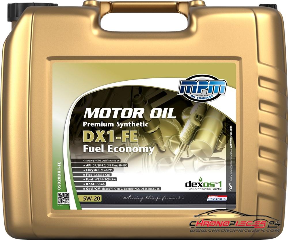 Achat de MPM 05020DX1-FE Huile moteur synthétique 5W20 Premium Synthetic DX1 Fuel Economy 20l pas chères