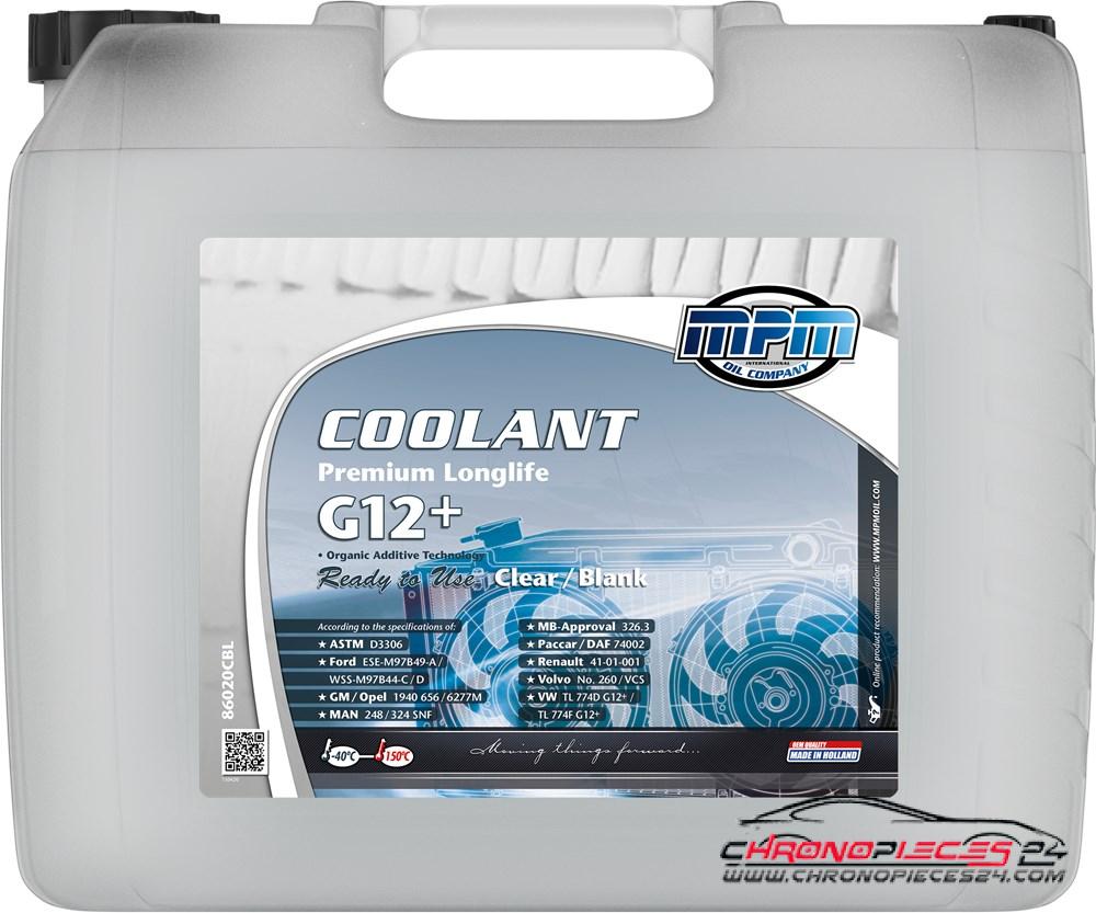 Achat de MPM 86020CBL Liquide de refroidissement Coolant Premium Longlife -40°C G12+ Ready to Use Clear/Blank 20l Jerrycan pas chères