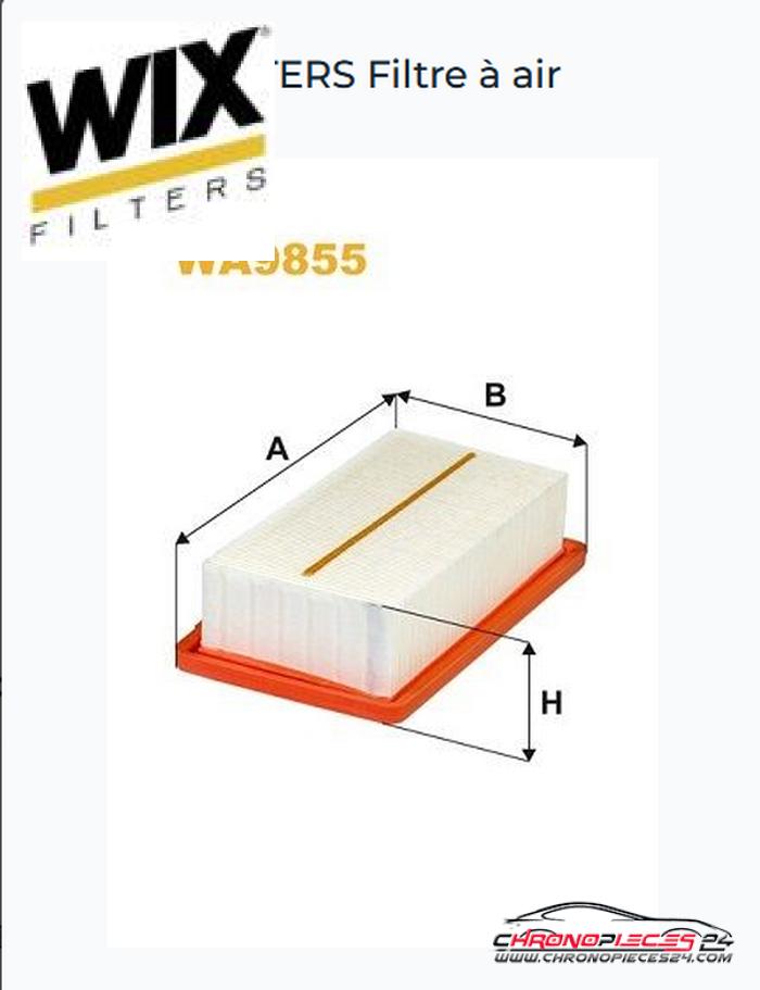 Achat de WIX FILTERS WA9855 FILTRE A AIR pas chères