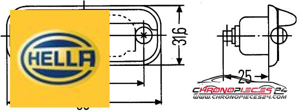 Achat de HELLA 2KA 001 378-001 Éclairage de plaque d'immatriculation pas chères