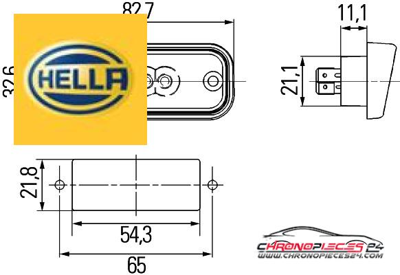 Achat de HELLA 2KA 010 278-011 Éclairage de plaque d'immatriculation LED pas chères