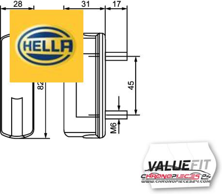 Achat de HELLA 2KA 357 014-001 Éclairage de plaque d'immatriculation pas chères