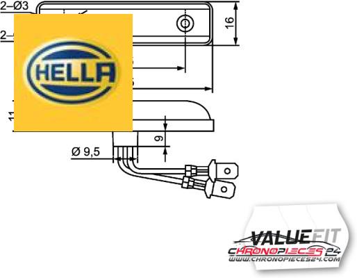 Achat de HELLA 2PS 357 010-001 Lampe de marquage LED pas chères