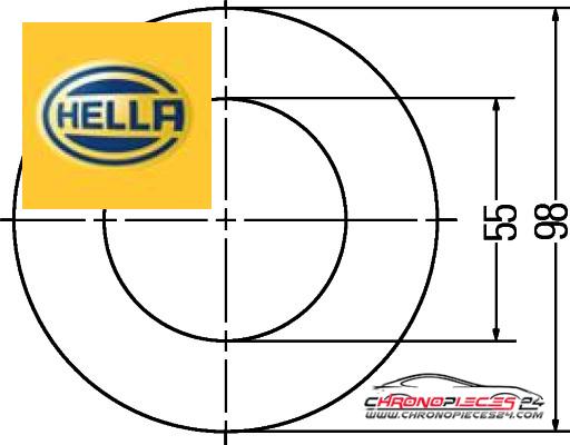 Achat de HELLA 8RA 008 405-001 Catadioptre rond pas chères