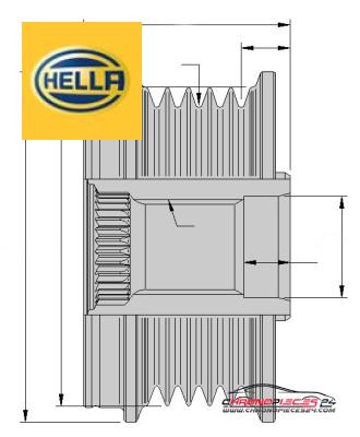 Achat de HELLA 9XU 358 038-151 Poulie roue libre, alternateur pas chères