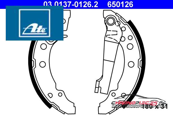 Achat de ATE 03.0137-0126.2 Jeu de mâchoires de frein pas chères