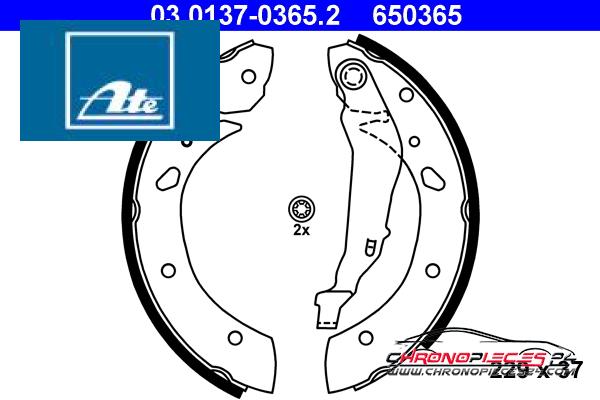 Achat de ATE 03.0137-0365.2 Jeu de mâchoires de frein pas chères