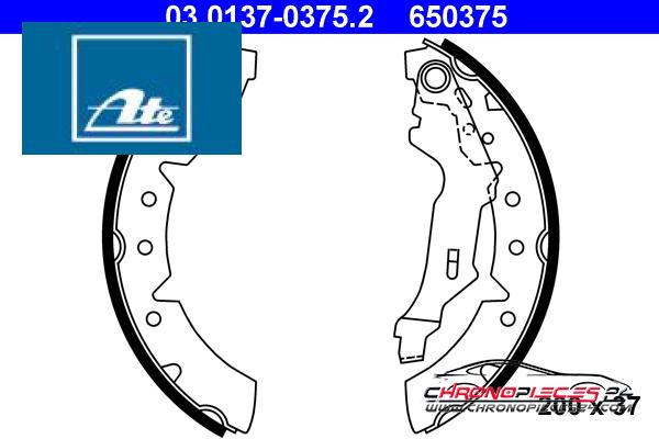 Achat de ATE 03.0137-0375.2 Jeu de mâchoires de frein pas chères