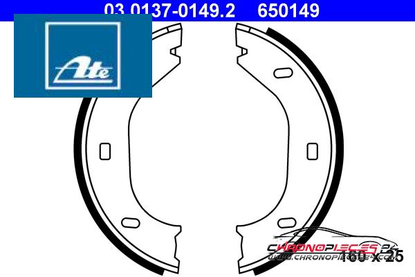 Achat de ATE 03.0137-0149.2 Jeu de mâchoires de frein, frein de stationnement pas chères