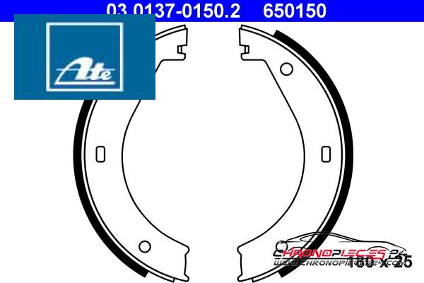 Achat de ATE 03.0137-0150.2 Jeu de mâchoires de frein, frein de stationnement pas chères