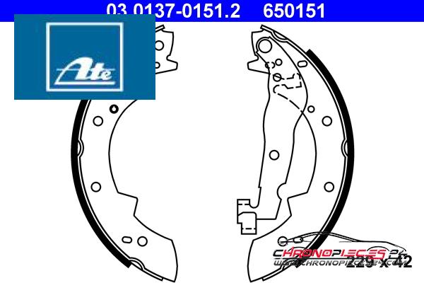 Achat de ATE 03.0137-0151.2 Jeu de mâchoires de frein pas chères