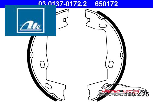 Achat de ATE 03.0137-0172.2 Jeu de mâchoires de frein, frein de stationnement pas chères