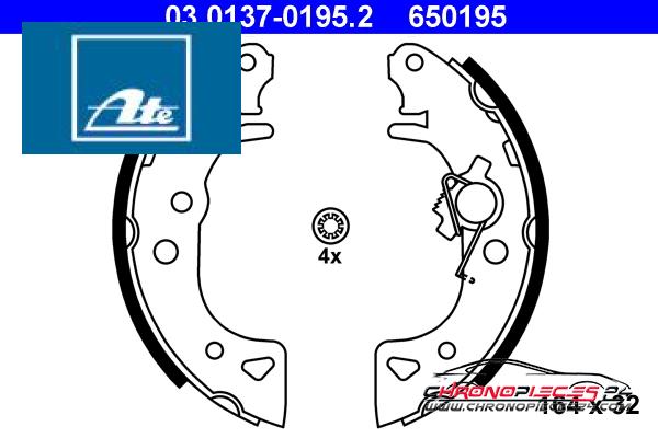 Achat de ATE 03.0137-0195.2 Jeu de mâchoires de frein pas chères