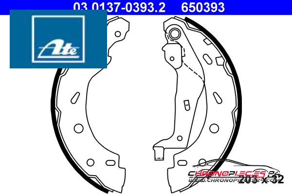 Achat de ATE 03.0137-0393.2 Jeu de mâchoires de frein pas chères