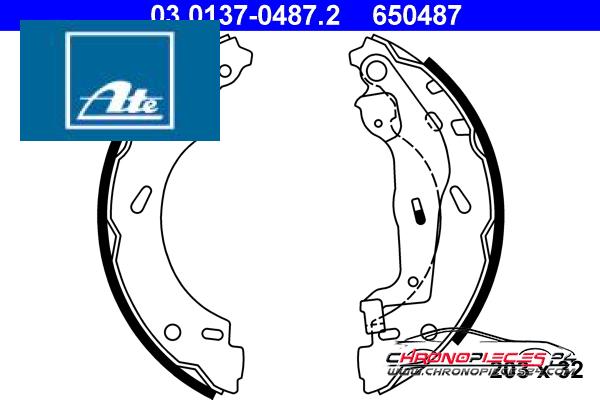 Achat de ATE 03.0137-0487.2 Jeu de mâchoires de frein pas chères