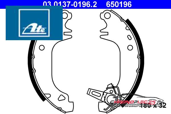 Achat de ATE 03.0137-0196.2 Jeu de mâchoires de frein pas chères