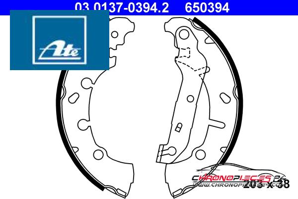 Achat de ATE 03.0137-0394.2 Jeu de mâchoires de frein pas chères