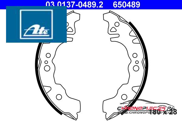 Achat de ATE 03.0137-0489.2 Jeu de mâchoires de frein pas chères