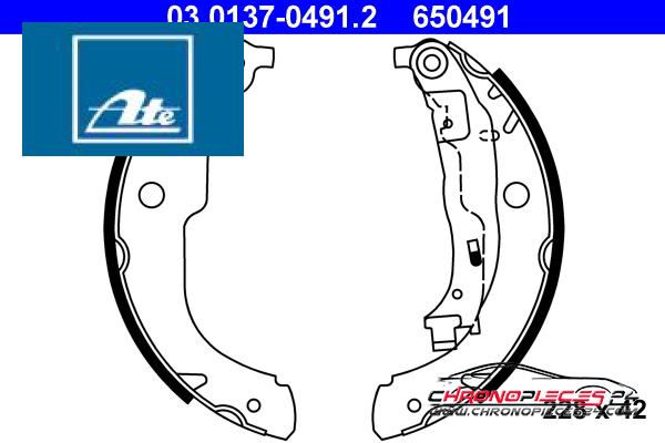 Achat de ATE 03.0137-0491.2 Jeu de mâchoires de frein pas chères