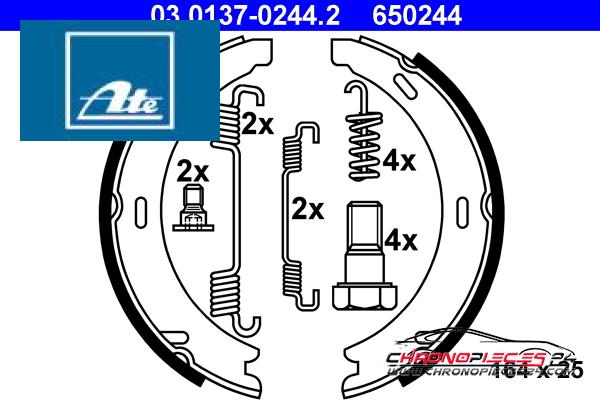 Achat de ATE 03.0137-0244.2 Jeu de mâchoires de frein, frein de stationnement pas chères