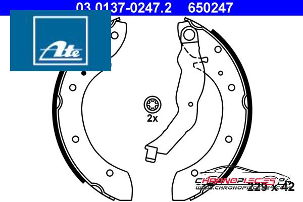 Achat de ATE 03.0137-0247.2 Jeu de mâchoires de frein pas chères