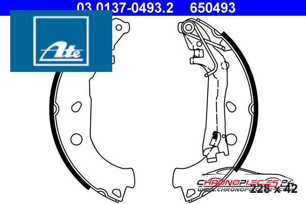 Achat de ATE 03.0137-0493.2 Jeu de mâchoires de frein pas chères