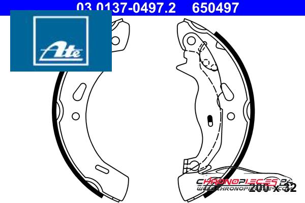 Achat de ATE 03.0137-0497.2 Jeu de mâchoires de frein pas chères