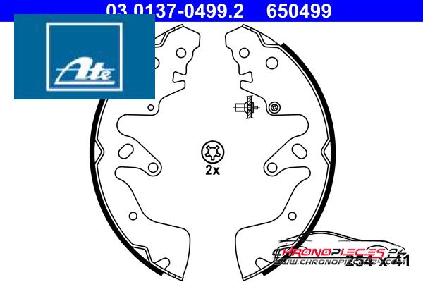 Achat de ATE 03.0137-0499.2 Jeu de mâchoires de frein pas chères