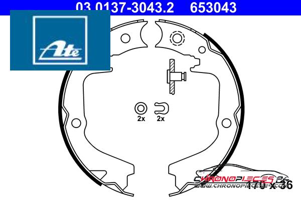 Achat de ATE 03.0137-3043.2 Jeu de mâchoires de frein, frein de stationnement pas chères