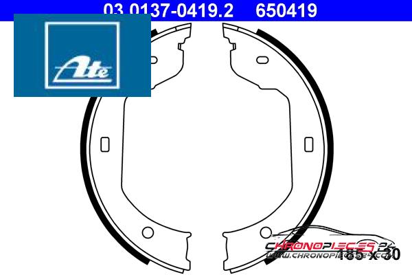 Achat de ATE 03.0137-0419.2 Jeu de mâchoires de frein, frein de stationnement pas chères