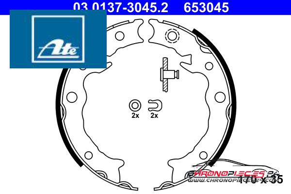 Achat de ATE 03.0137-3045.2 Jeu de mâchoires de frein, frein de stationnement pas chères