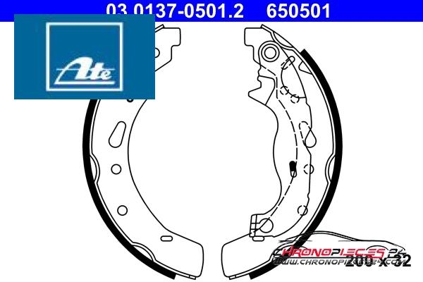 Achat de ATE 03.0137-0501.2 Jeu de mâchoires de frein pas chères