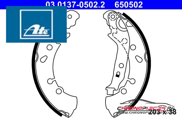 Achat de ATE 03.0137-0502.2 Jeu de mâchoires de frein pas chères