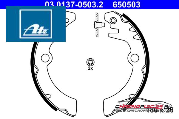 Achat de ATE 03.0137-0503.2 Jeu de mâchoires de frein pas chères