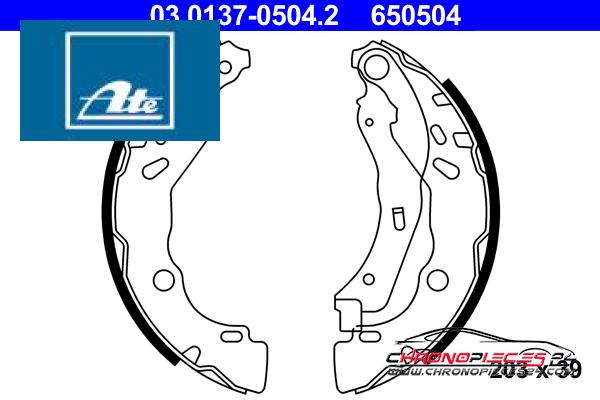 Achat de ATE 03.0137-0504.2 Jeu de mâchoires de frein pas chères