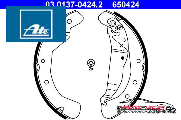 Achat de ATE 03.0137-0424.2 Jeu de mâchoires de frein pas chères
