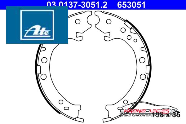 Achat de ATE 03.0137-3051.2 Jeu de mâchoires de frein, frein de stationnement pas chères