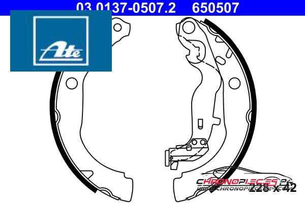 Achat de ATE 03.0137-0507.2 Jeu de mâchoires de frein pas chères