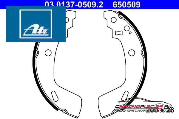 Achat de ATE 03.0137-0509.2 Jeu de mâchoires de frein pas chères