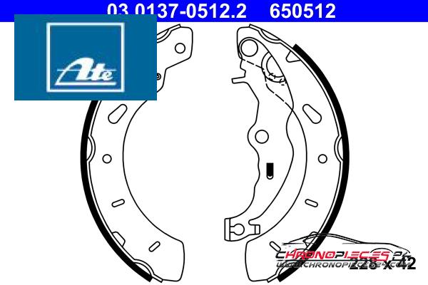 Achat de ATE 03.0137-0512.2 Jeu de mâchoires de frein pas chères