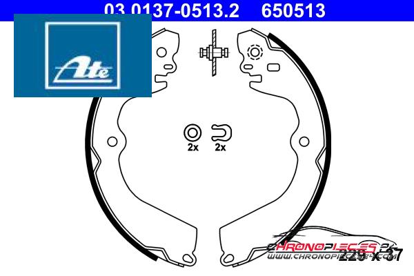 Achat de ATE 03.0137-0513.2 Jeu de mâchoires de frein pas chères
