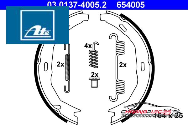 Achat de ATE 03.0137-4005.2 Jeu de mâchoires de frein, frein de stationnement pas chères