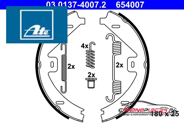 Achat de ATE 03.0137-4007.2 Jeu de mâchoires de frein, frein de stationnement pas chères